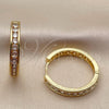 Oro Laminado Huggie Hoop, Gold Filled Style with White Cubic Zirconia, Polished, Golden Finish, 02.267.0150.30