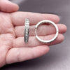 Rhodium Gold Filled Huggie Hoop, with White Cubic Zirconia, Polished, Rhodium Finish, 02.267.0150.1.30