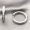 Rhodium Gold Filled Huggie Hoop, with White Cubic Zirconia, Polished, Rhodium Finish, 02.267.0150.1.30