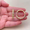 Oro Laminado Huggie Hoop, Gold Filled Style with White Cubic Zirconia, Polished, Golden Finish, 02.267.0151.30