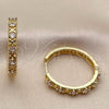 Oro Laminado Huggie Hoop, Gold Filled Style with White Cubic Zirconia, Polished, Golden Finish, 02.267.0151.30