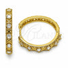 Oro Laminado Huggie Hoop, Gold Filled Style with White Cubic Zirconia, Polished, Golden Finish, 02.267.0151.30