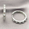 Rhodium Gold Filled Huggie Hoop, with White Cubic Zirconia, Polished, Rhodium Finish, 02.267.0151.1.30