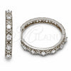 Rhodium Gold Filled Huggie Hoop, with White Cubic Zirconia, Polished, Rhodium Finish, 02.267.0151.1.30