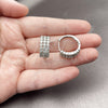 Rhodium Gold Filled Huggie Hoop, with White Cubic Zirconia, Polished, Rhodium Finish, 02.267.0152.1.20