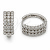 Rhodium Gold Filled Huggie Hoop, with White Cubic Zirconia, Polished, Rhodium Finish, 02.267.0152.1.20
