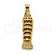Oro Laminado Fancy Pendant, Gold Filled Style Fish Design, with Ruby and Amethyst Cubic Zirconia, Polished, Golden Finish, 05.459.0074