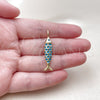 Oro Laminado Fancy Pendant, Gold Filled Style Fish Design, Turquoise Enamel Finish, Golden Finish, 05.459.0075