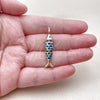 Oro Laminado Fancy Pendant, Gold Filled Style Fish Design, Blue Enamel Finish, Golden Finish, 05.459.0075.2