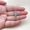 Oro Laminado Fancy Pendant, Gold Filled Style Fish Design, Azul claro Enamel Finish, Golden Finish, 05.459.0023.3