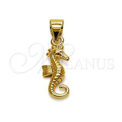 Oro Laminado Fancy Pendant, Gold Filled Style Seahorse Design, Polished, Golden Finish, 05.459.0078 for wholesale, main product view