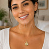 Oro Laminado Fancy Pendant, Gold Filled Style Shell Design, with White Cubic Zirconia and Ivory Pearl, Polished, Golden Finish, 05.459.0081