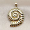 Oro Laminado Fancy Pendant, Gold Filled Style Snail Design, Polished, Golden Finish, 05.459.0082