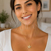 Oro Laminado Fancy Pendant, Gold Filled Style Fish and Star Design, with White Micro Pave, Polished, Golden Finish, 05.459.0085