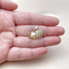 Oro Laminado Fancy Pendant, Gold Filled Style Shell and Ball Design, with White Micro Pave and Ivory Pearl, Polished, Golden Finish, 05.282.0001