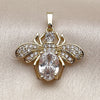 Oro Laminado Fancy Pendant, Gold Filled Style Bee Design, with White Cubic Zirconia, Polished, Golden Finish, 05.282.0002