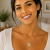 Oro Laminado Fancy Pendant, Gold Filled Style Snail Design, White Enamel Finish, Golden Finish, 05.282.0004