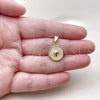Oro Laminado Fancy Pendant, Gold Filled Style Snail Design, White Enamel Finish, Golden Finish, 05.282.0004