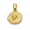 Oro Laminado Fancy Pendant, Gold Filled Style Snail Design, White Enamel Finish, Golden Finish, 05.282.0004