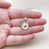 Oro Laminado Fancy Pendant, Gold Filled Style Turtle Design, White Enamel Finish, Golden Finish, 05.282.0006
