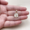 Oro Laminado Fancy Pendant, Gold Filled Style Dolphin Design, White Enamel Finish, Golden Finish, 05.282.0008