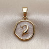 Oro Laminado Fancy Pendant, Gold Filled Style Dolphin Design, White Enamel Finish, Golden Finish, 05.282.0008