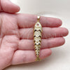Oro Laminado Fancy Pendant, Gold Filled Style Fish Design, with Garnet Cubic Zirconia, Polished, Golden Finish, 05.282.0010