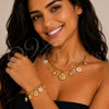 Oro Laminado Necklace and Bracelet, Gold Filled Style Snail and Turtle Design, Polished, Golden Finish, 06.282.0008.18