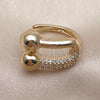 Oro Laminado Multi Stone Ring, Gold Filled Style with White Micro Pave, Polished, Golden Finish, 01.438.0022 (One size fits all)