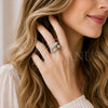 Rhodium Gold Filled Multi Stone Ring, with White Micro Pave, Polished, Rhodium Finish, 01.438.0022.1 (One size fits all)