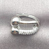 Rhodium Gold Filled Multi Stone Ring, with White Micro Pave, Polished, Rhodium Finish, 01.438.0022.1 (One size fits all)