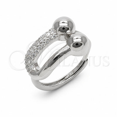 Rhodium Gold Filled Multi Stone Ring, with White Micro Pave, Polished, Rhodium Finish, 01.438.0022.1 (One size for wholesale, main product view