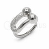 Rhodium Gold Filled Multi Stone Ring, with White Micro Pave, Polished, Rhodium Finish, 01.438.0022.1 (One size fits all)