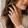 Oro Laminado Multi Stone Ring, Gold Filled Style with White Micro Pave, Polished, Golden Finish, 01.438.0023 (One size fits all)