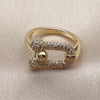 Oro Laminado Multi Stone Ring, Gold Filled Style with White Micro Pave, Polished, Golden Finish, 01.438.0023 (One size fits all)