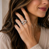Rhodium Gold Filled Multi Stone Ring, with White Micro Pave, Polished, Rhodium Finish, 01.438.0023.1 (One size fits all)