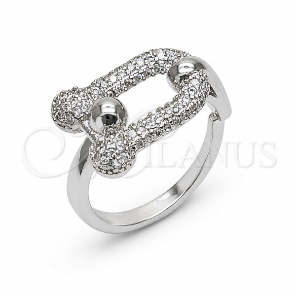 Rhodium Gold Filled Multi Stone Ring, with White Micro Pave, Polished, Rhodium Finish, 01.438.0023.1 (One size fits all)