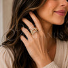 Oro Laminado Multi Stone Ring, Gold Filled Style with White Micro Pave, Polished, Golden Finish, 01.282.0019 (One size fits all)