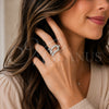 Rhodium Gold Filled Multi Stone Ring, with White Micro Pave, Polished, Rhodium Finish, 01.282.0019.1 (One size fits all)
