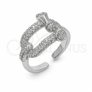Rhodium Gold Filled Multi Stone Ring, with White Micro Pave, Polished, Rhodium Finish, 01.282.0019.1 (One size fits all)