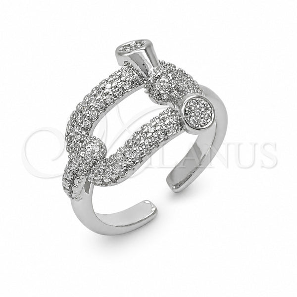 Rhodium Gold Filled Multi Stone Ring, with White Micro Pave, Polished, Rhodium Finish, 01.282.0019.1 (One size fits all)