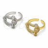 Rhodium Gold Filled Multi Stone Ring, with White Micro Pave, Polished, Rhodium Finish, 01.282.0019.1 (One size fits all)