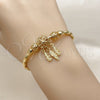 Oro Laminado Individual Bangle, Gold Filled Style Leaf Design, Polished, Golden Finish, 07.282.0088 (Thickness, One size fits all)