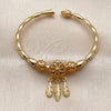 Oro Laminado Individual Bangle, Gold Filled Style Leaf Design, Polished, Golden Finish, 07.282.0088 (Thickness, One size fits all)
