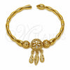 Oro Laminado Individual Bangle, Gold Filled Style Leaf Design, Polished, Golden Finish, 07.282.0088 (Thickness, One size fits all)