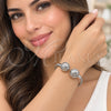Rhodium Gold Filled Individual Bangle, Ball and Twist Design, Polished, Rhodium Finish, 07.282.0089 (Thickness, One size fits all)