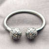 Rhodium Gold Filled Individual Bangle, Ball and Twist Design, Polished, Rhodium Finish, 07.282.0089 (Thickness, One size fits all)