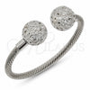 Rhodium Gold Filled Individual Bangle, Ball and Twist Design, Polished, Rhodium Finish, 07.282.0089 (Thickness, One size fits all)