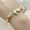 Oro Laminado Individual Bangle, Gold Filled Style Seahorse Design, Polished, Golden Finish, 07.282.0091 (Thickness, One size fits all)