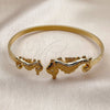 Oro Laminado Individual Bangle, Gold Filled Style Seahorse Design, Polished, Golden Finish, 07.282.0091 (Thickness, One size fits all)